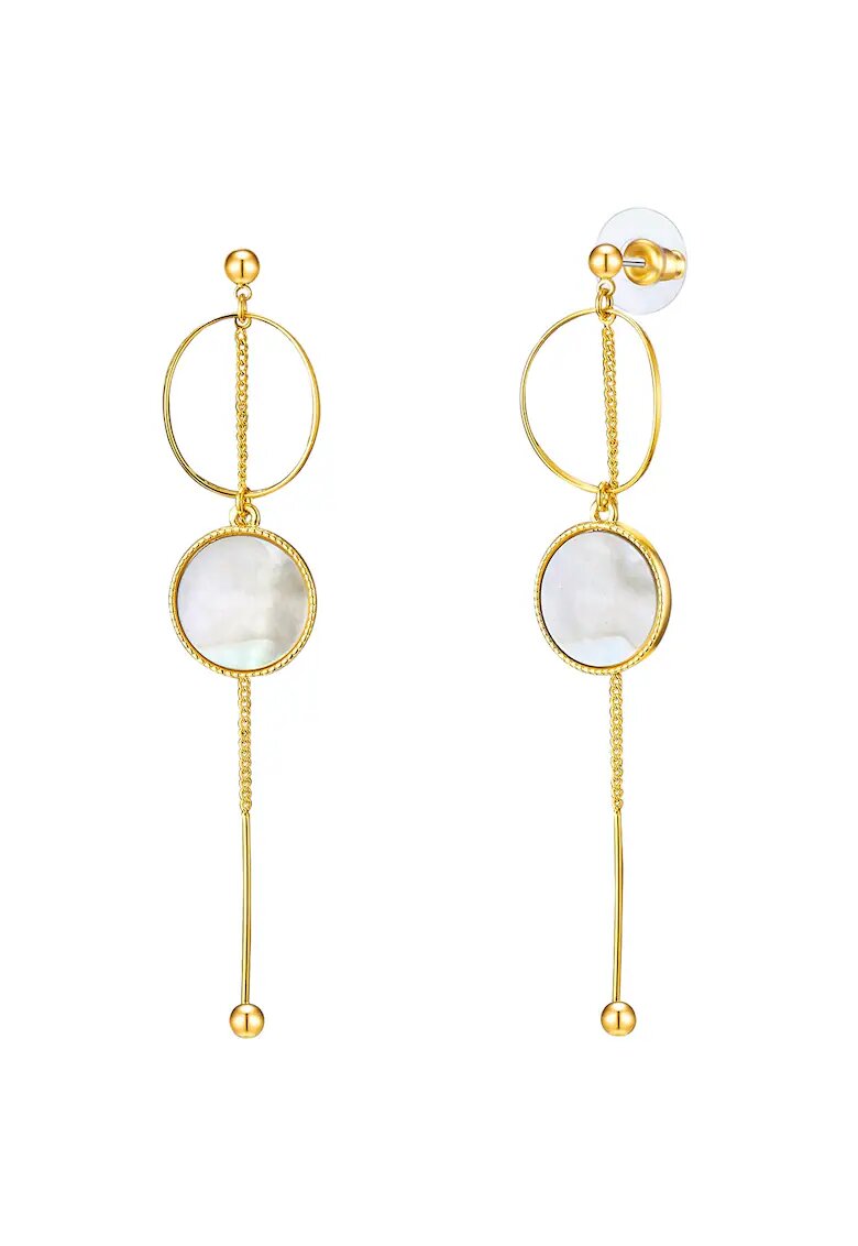 Lulu  Jane Cercei placati cu aur de 14K si decorati cu mother of pearl - Auriu