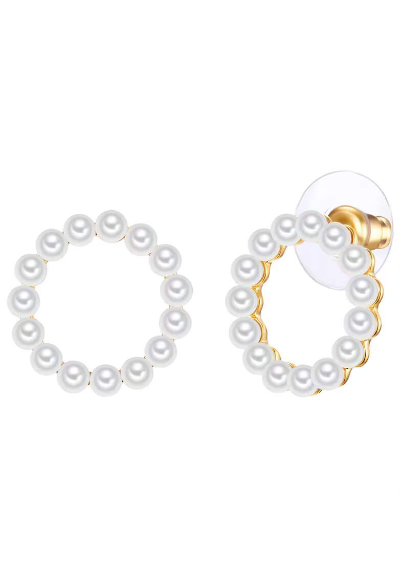 Lulu  Jane Cercei placati cu aur de 14K si decorati cu perle - Alb