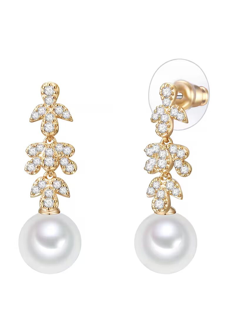 Lulu  Jane Cercei placati cu aur de 14K si decorati cu perle - Auriu