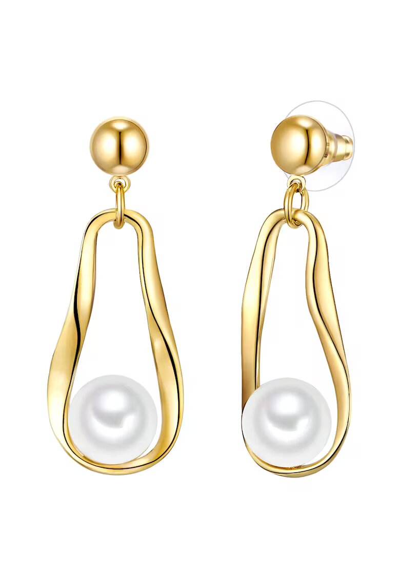 Lulu  Jane Cercei placati cu aur de 14K si decorati cu perle - Auriu