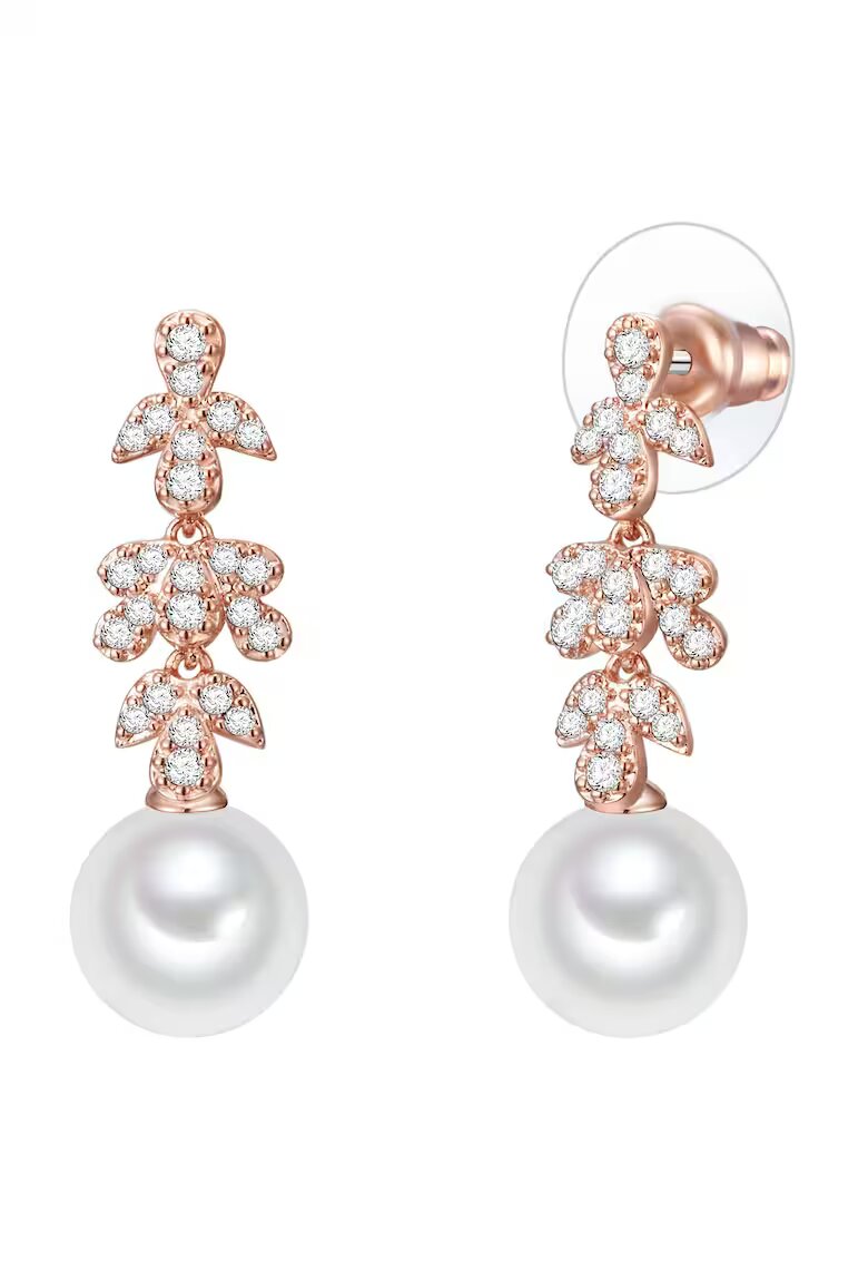 Lulu  Jane Cercei placati cu aur de 14K si decorati cu perle - Auriu rose