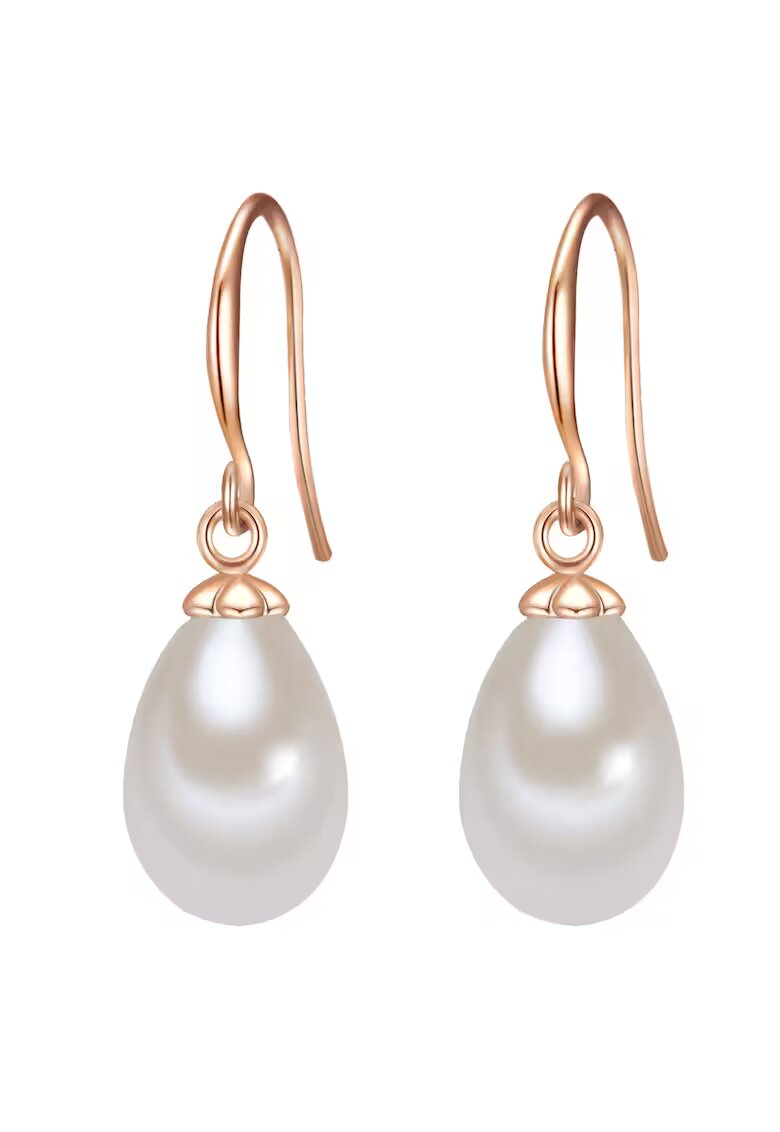 Lulu  Jane Cercei placati cu aur de 14K si decorati cu perle - Auriu rose