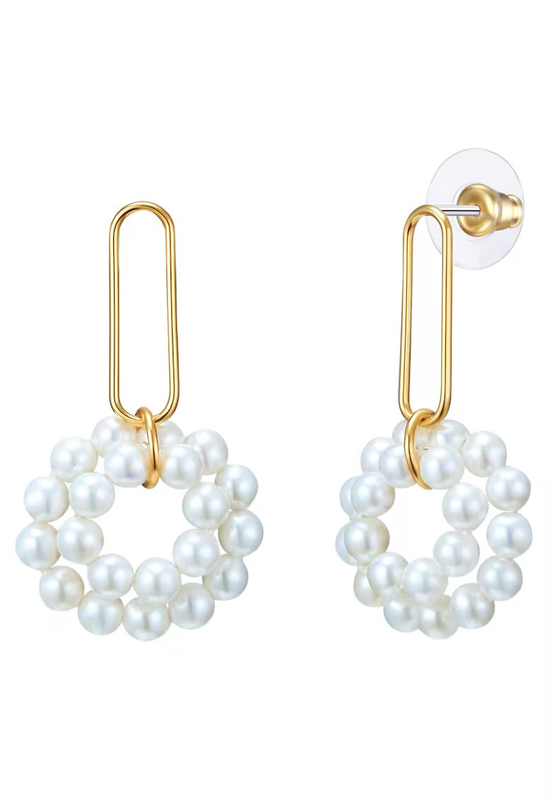 Lulu  Jane Cercei placati cu aur de 14K si decorati cu perle sintetice - Auriu