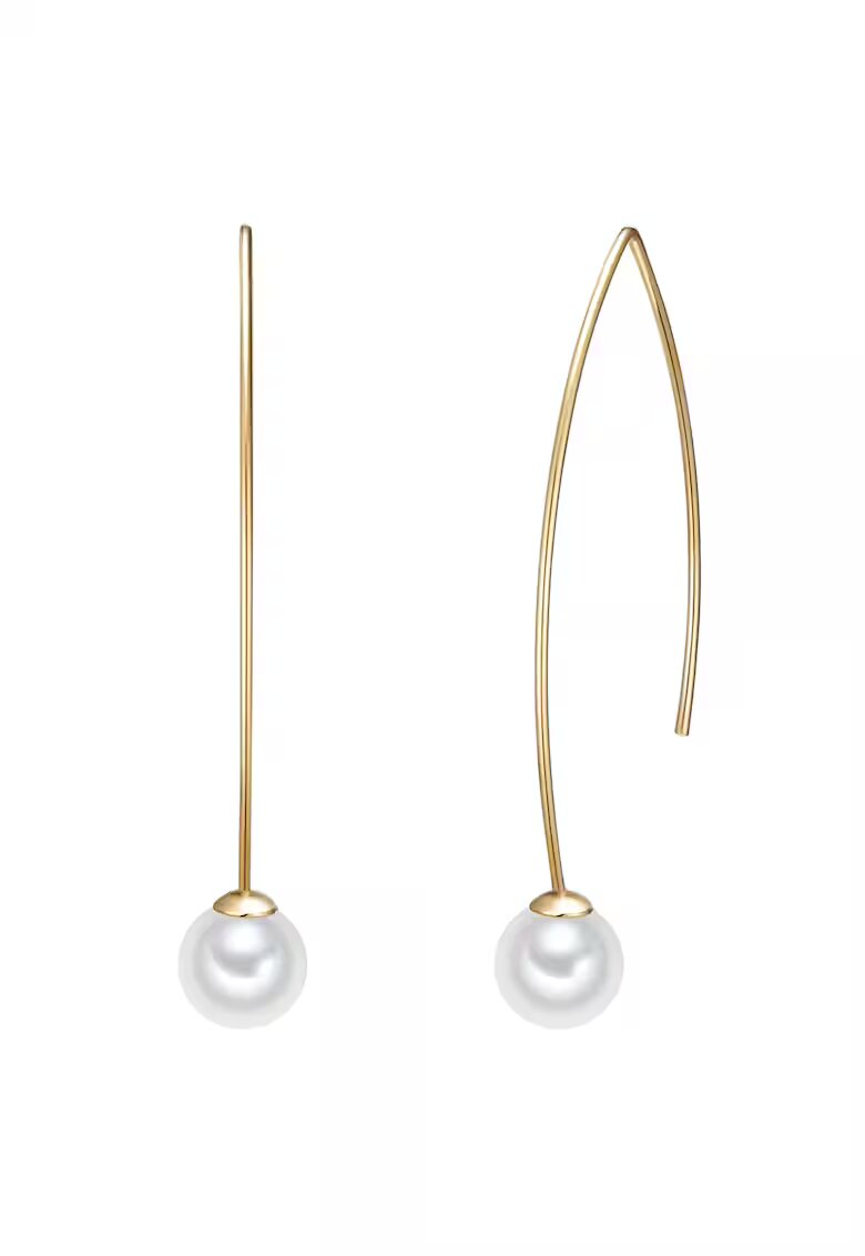 Lulu  Jane Cercei placati cu aur de 14K si decorati cu perle sintetice - Auriu