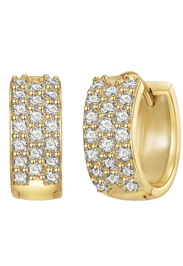 Lulu  Jane Cercei placati cu aur de 14K si decorati cu zirconia - Auriu