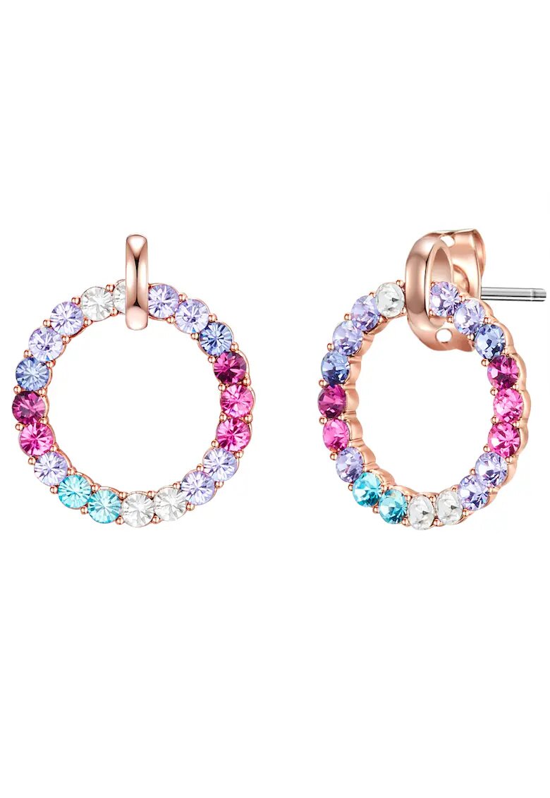 Lulu  Jane Cercei placati cu aur rose de 14K si decorati cu cristale - Auriu rose