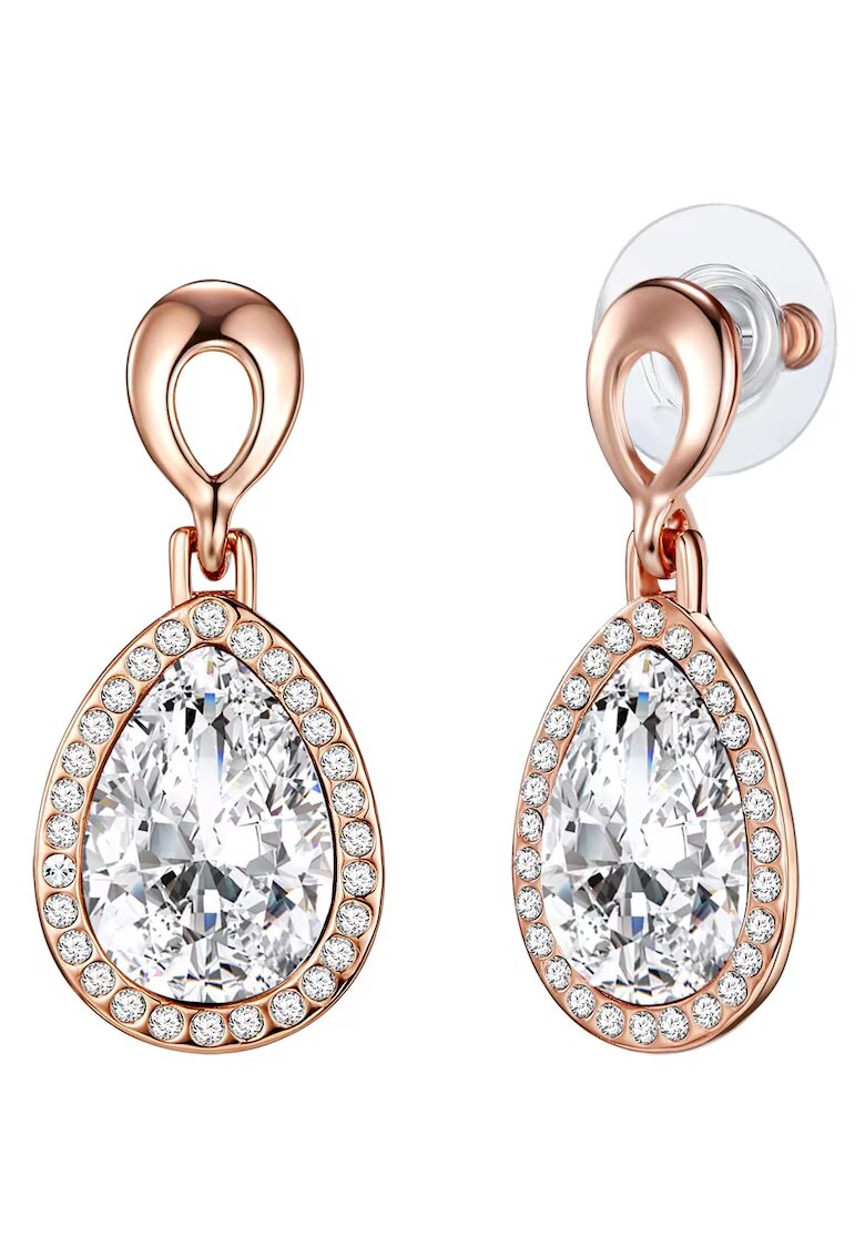 Lulu  Jane Cercei placati cu aur rose de 14K si decorati cu cristale - Auriu rose