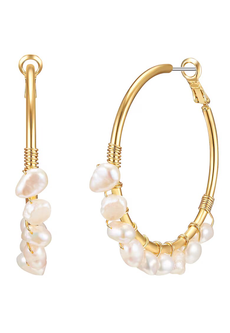 Lulu  Jane Cercei rotunzi placati cu aur de 14K - Auriu