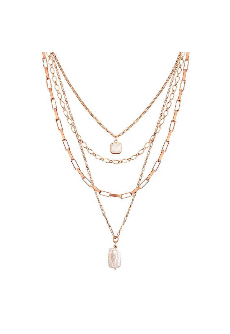 Lulu  Jane Colier 4in1 cu perla si cristal - Auriu