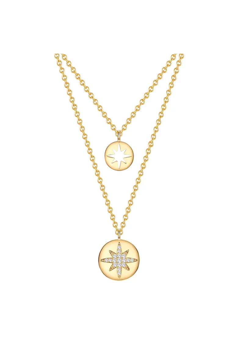 Lulu  Jane Colier placat cu aur de 14K - cu zirconia - Auriu/Galben