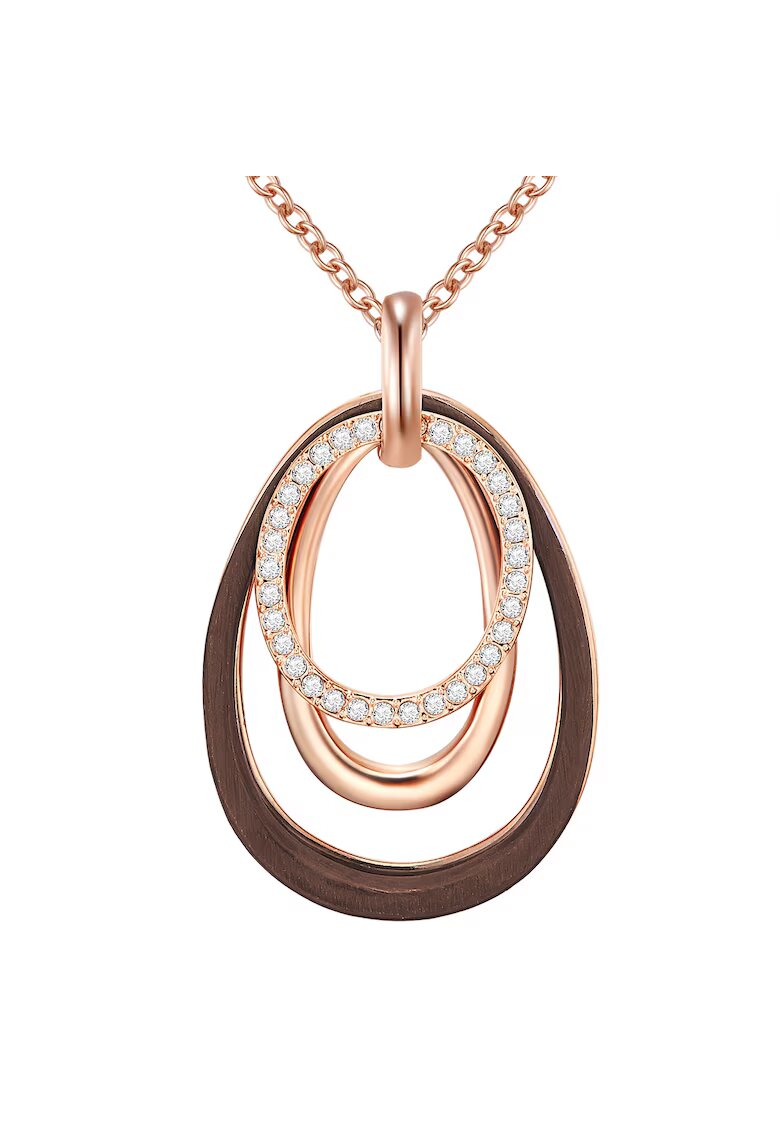 Lulu  Jane Colier placat cu aur de 14K si decorat cu cristale europene - Auriu rose