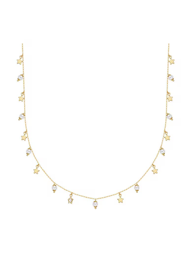 Lulu  Jane Colier placat cu aur de 14K si decorat cu perle sintetice - Auriu