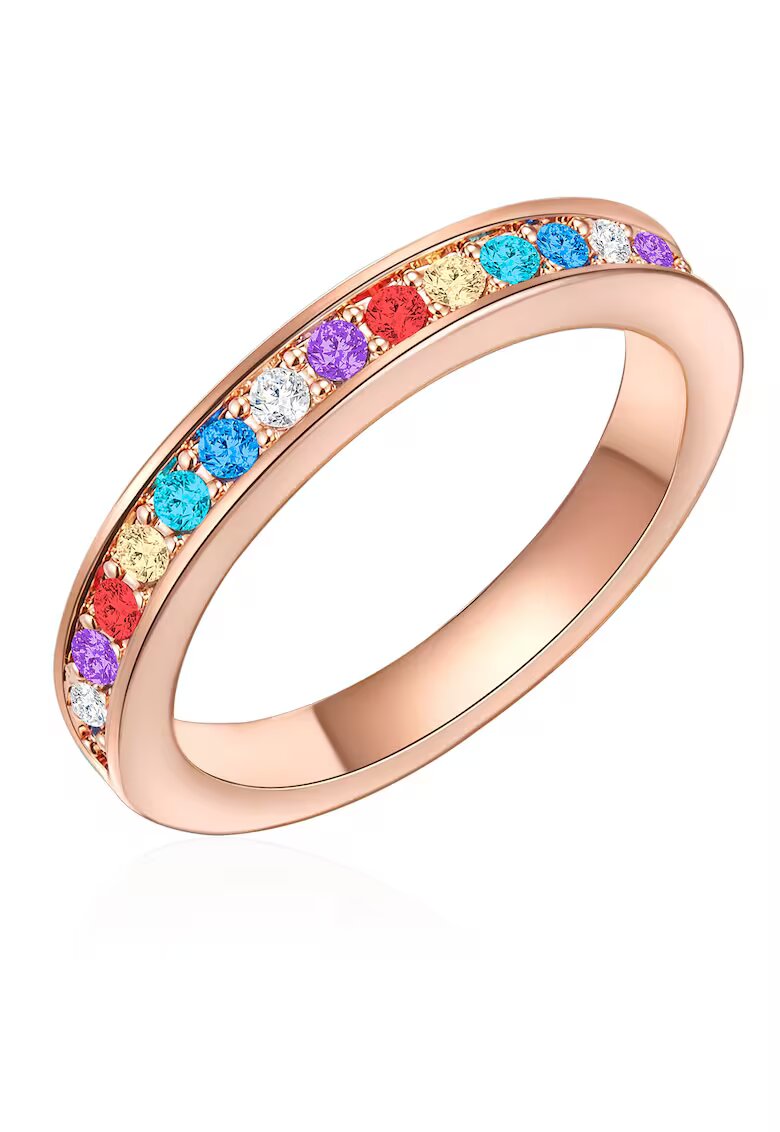 Lulu  Jane Inel placat cu aur de 14K si decorat cu cristale europene - Auriu rose