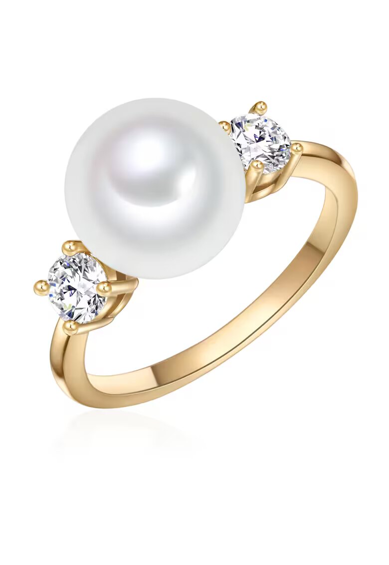 Lulu  Jane Inel placat cu aur de 14K si decorat cu perle