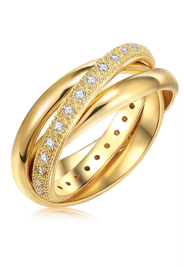 Lulu  Jane Inel placat cu aur de 14K si decorat cu zirconia - Auriu