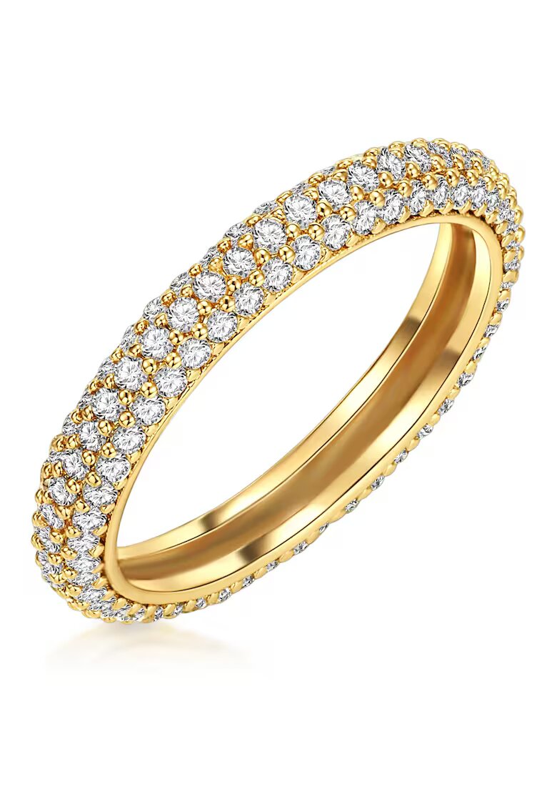 Lulu  Jane Inel placat cu aur de 14K si decorat cu zirconia - Auriu - Auriu