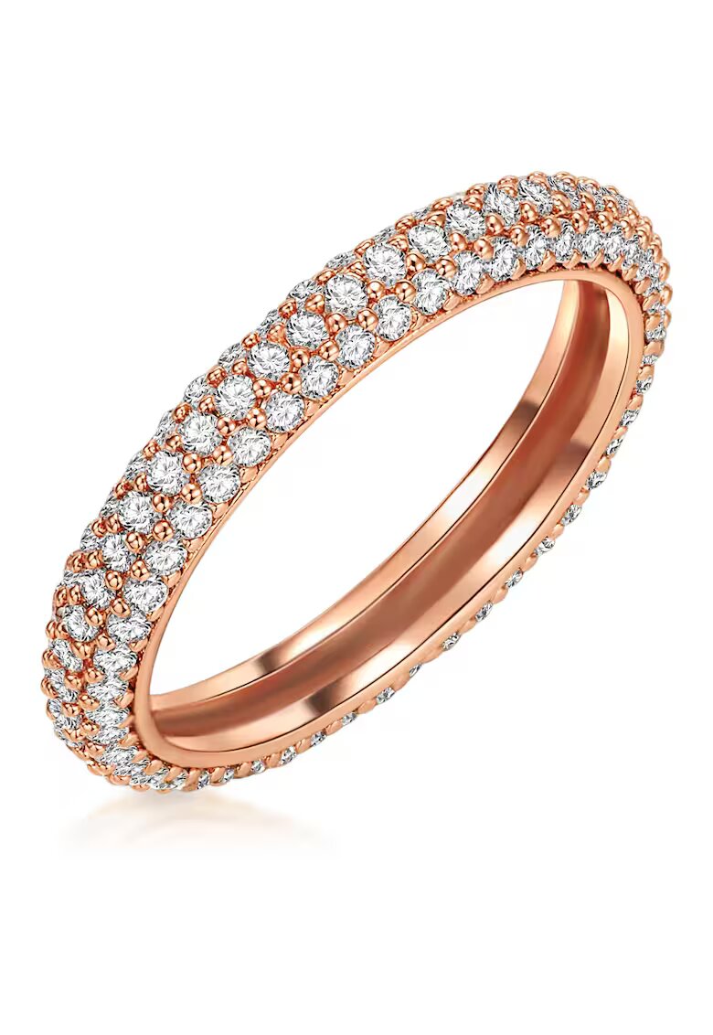 Lulu  Jane Inel placat cu aur de 14K si decorat cu zirconia - Auriu - Auriu rose