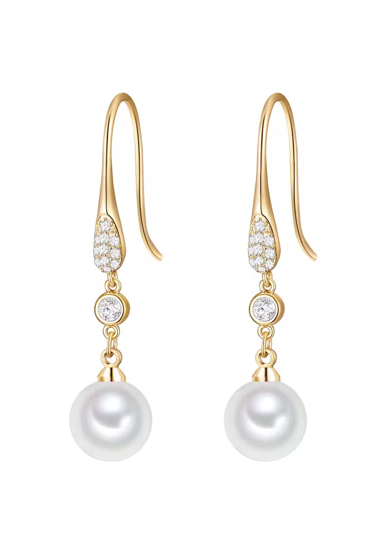 Lulu  Jane Yokoamii - Cercei placati cu aur de 14K si decorati cu perle - Auriu