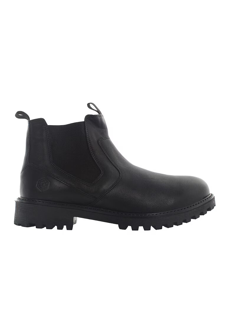 Lumberjack Ghete Chelsea de piele - Negru