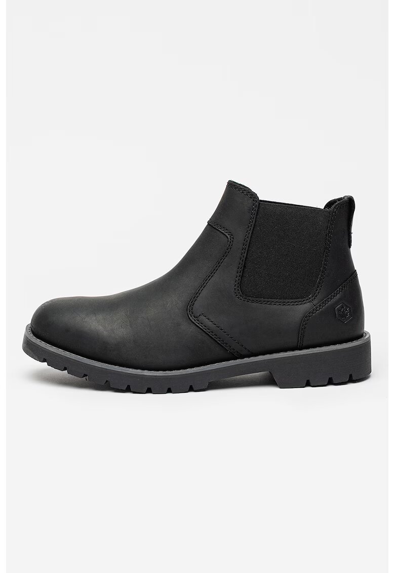 Lumberjack Ghete Chelsea de piele - Negru stins