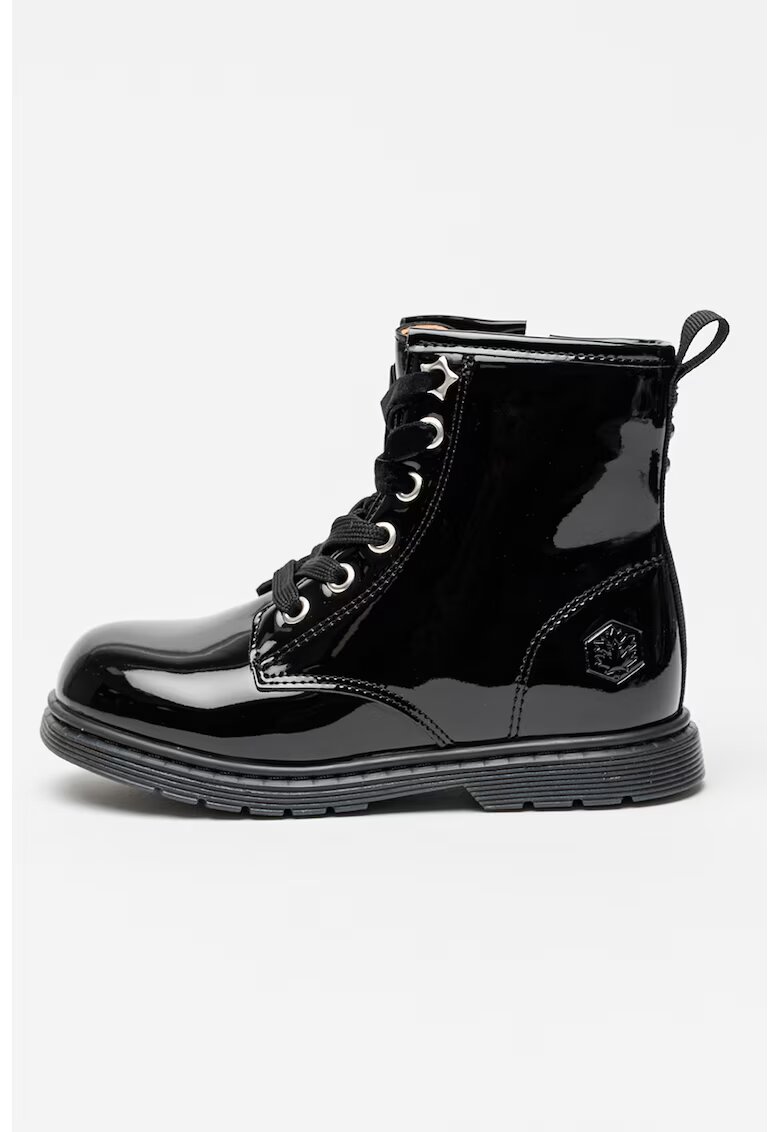 Lumberjack Ghete cu sireturi si aspect lacuit - Negru