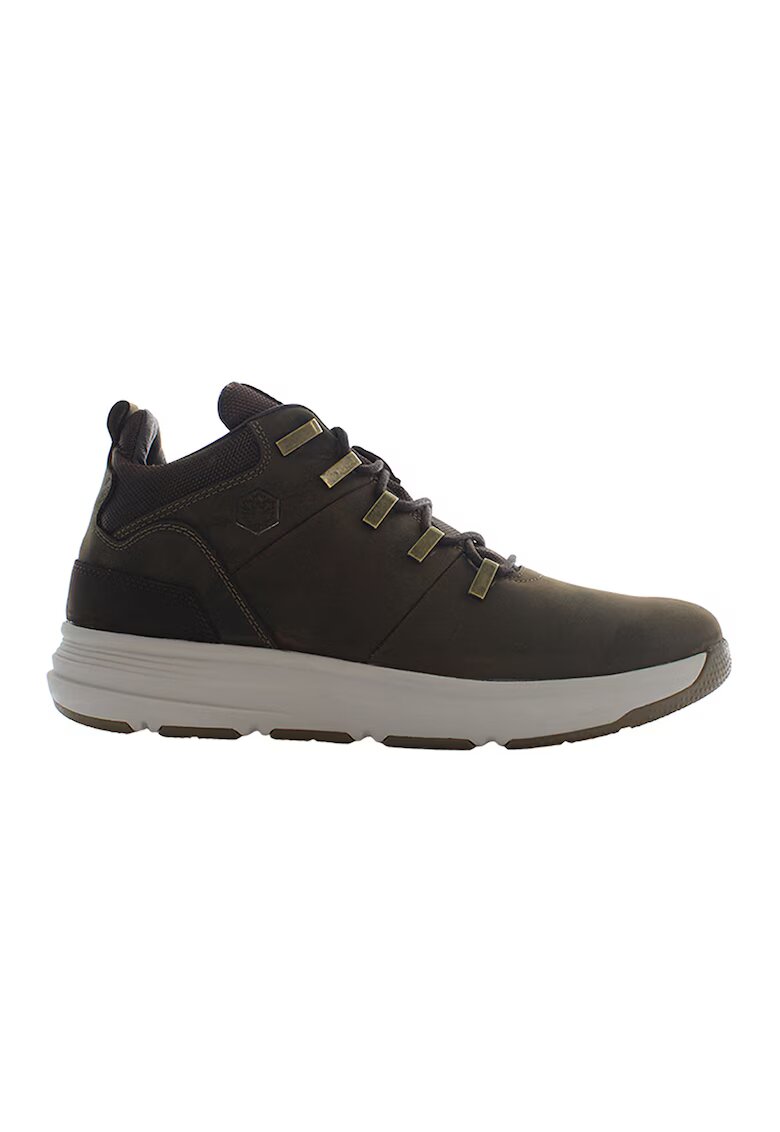 Lumberjack Ghete de piele intoarsa cu garnituri textile - Maro inchis