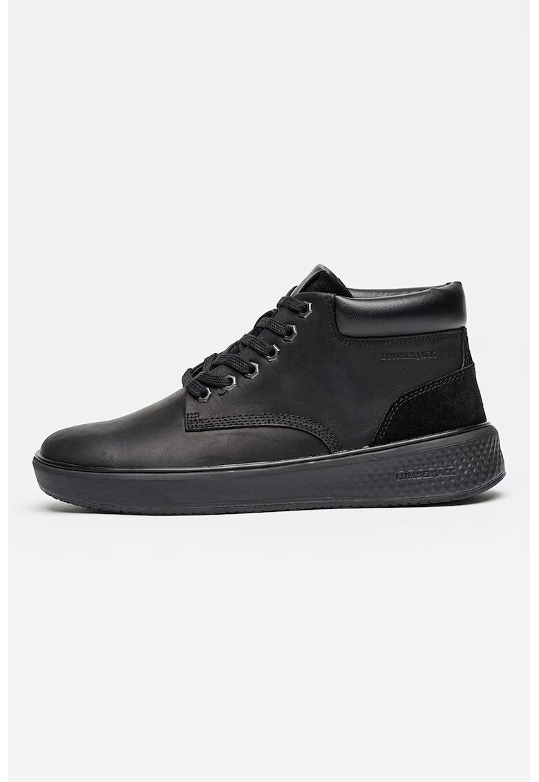 Lumberjack Ghete din piele cu garnituri din material sintetic Virgil - Negru