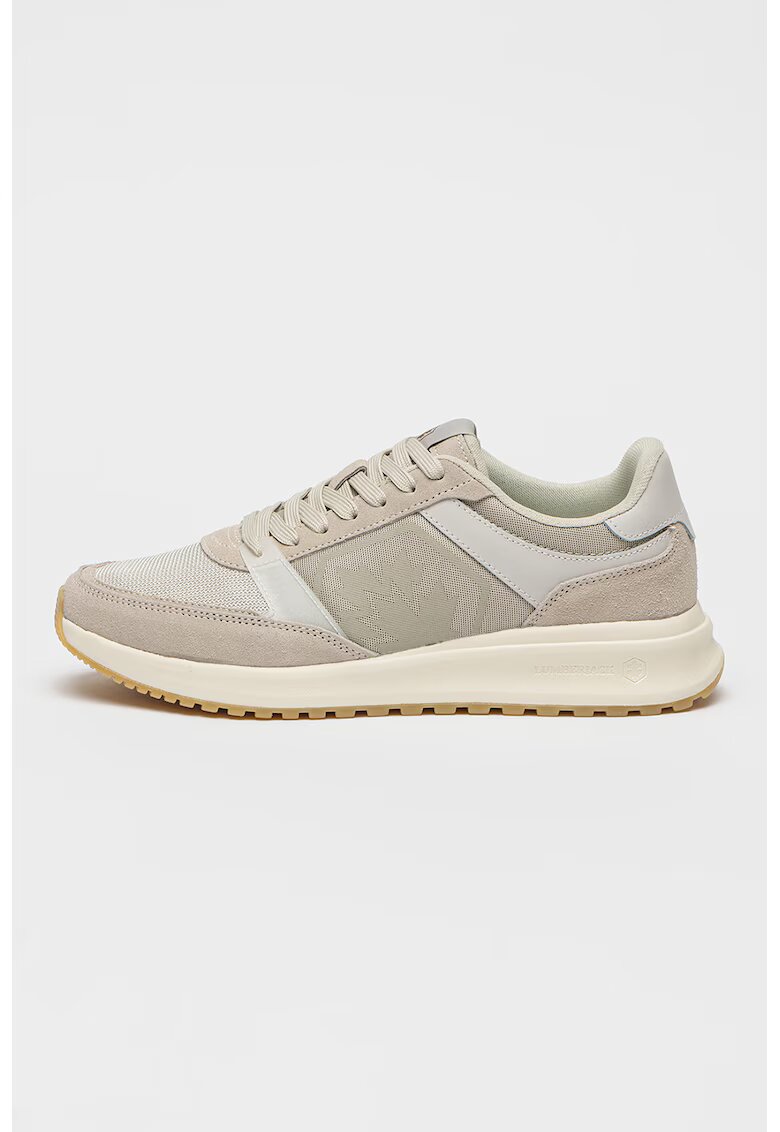 Lumberjack Pantofi sport cu garnituri din piele intoarsa - Maro taupe deschis/Alb murdar