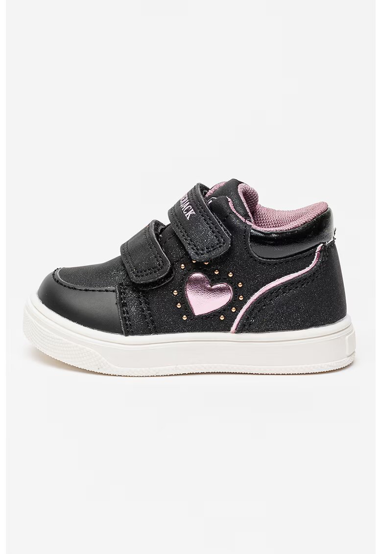 Lumberjack Pantofi sport cu velcro si detaliu inima - Negru/Violet deschis/Negru stins