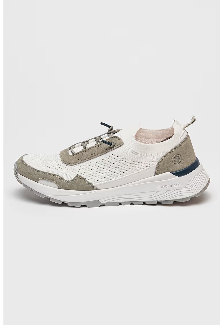 Lumberjack Pantofi sport slip-on din material textil Wilfred - Gri deschis/Gri cenusiu/Alb murdar