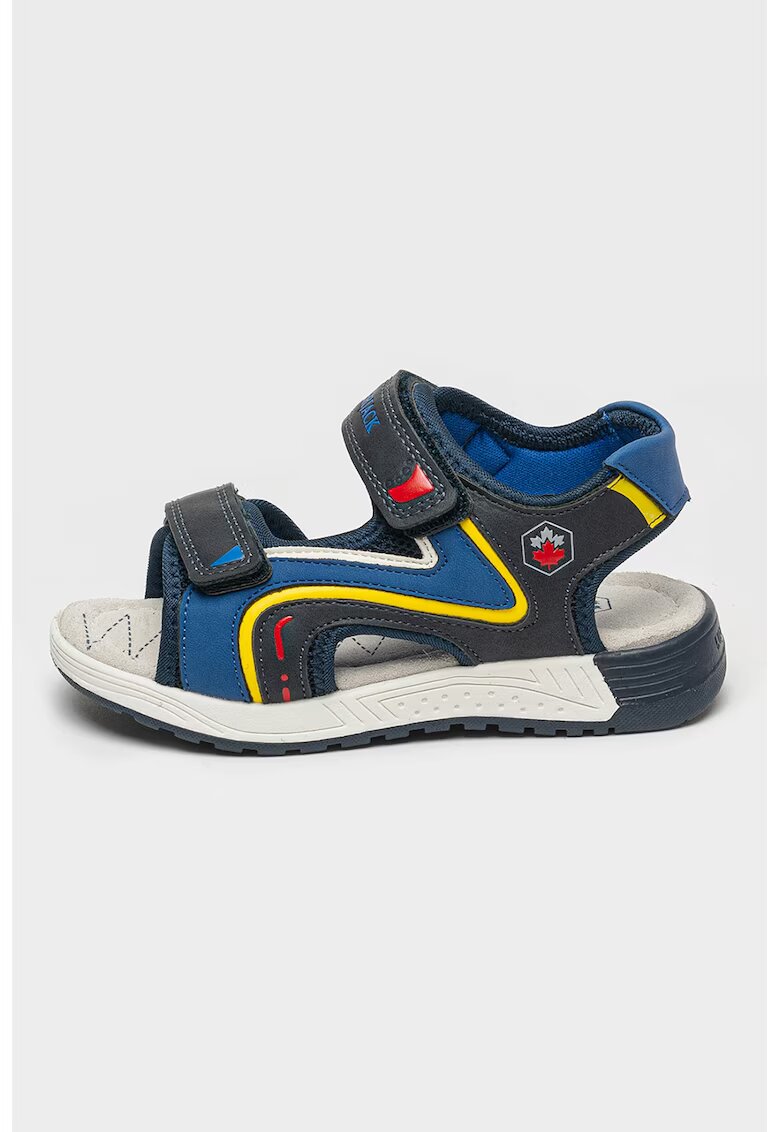Lumberjack Sandale cu logo si velcro - Galben/Albastru inchis/Bleumarin