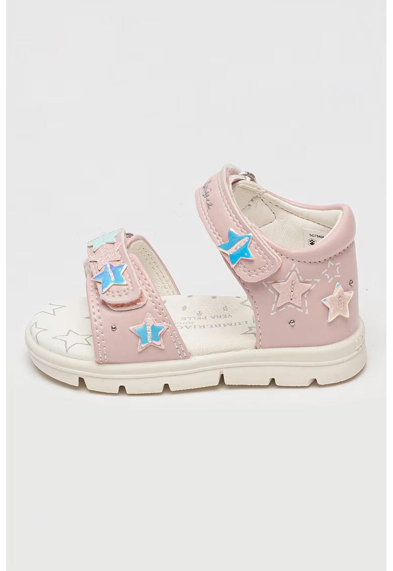 Lumberjack Sandale cu velcro si aplicatie cu stele - Violet/Roz pastel/Alb murdar