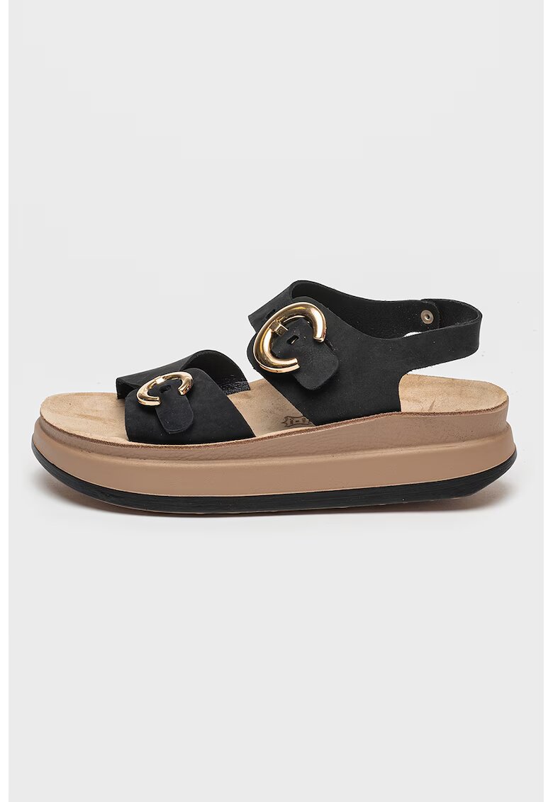 Lumberjack Sandale de piele Junia - Maro inchis/Negru