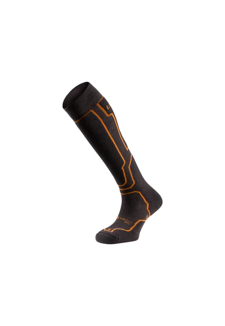 Lurbel Ciorapi schi - Peak Silk Six - gri inchis-portocaliu