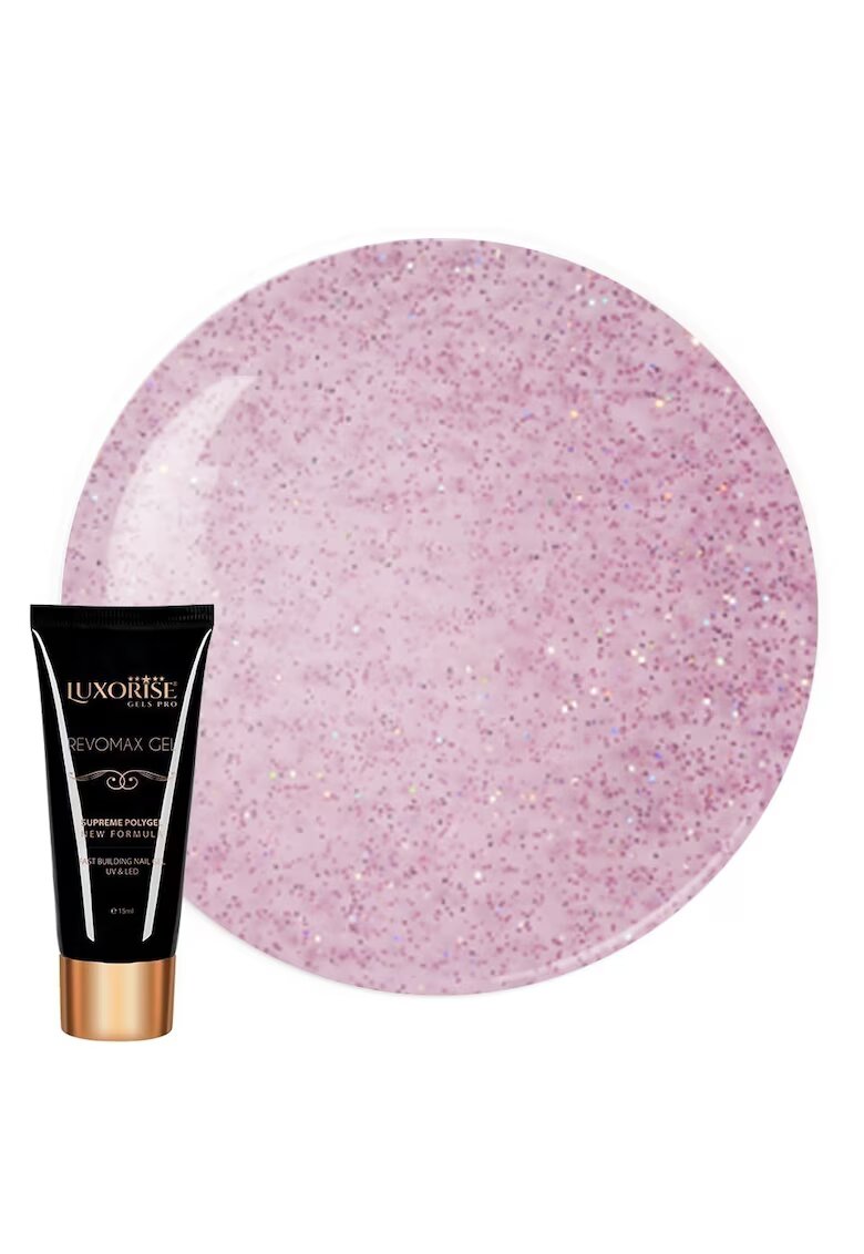 Luxorise Polygel REVOMAX GEL Raspberry Glitz - 15ml