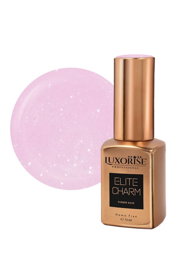Luxorise Rubber Base Elite Charm - Rosy Sheen 15ml