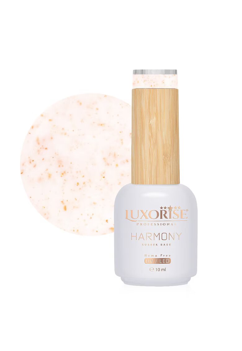Luxorise Rubber Base Hema Free Harmony - Gold Sparkle 10ml