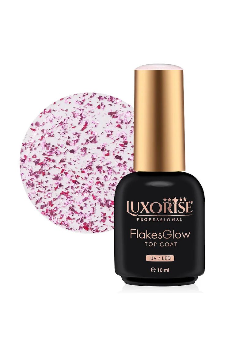 Luxorise Top Coat - FlakesGlow Pink Passion 10ml