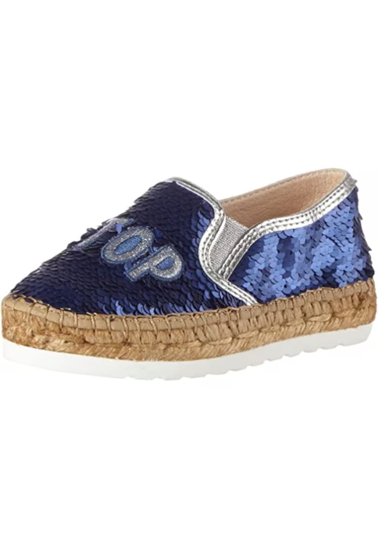 MACARENITAS Balerini copii cu aplicatii din sequins - textil - albastri - 31EU