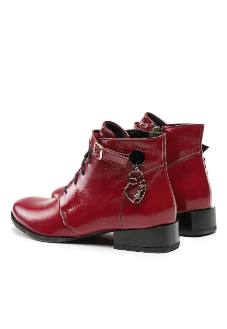 Maciejka Ghete dama - 303444419 - Burgundia - Piele intoarsa - Visiniu