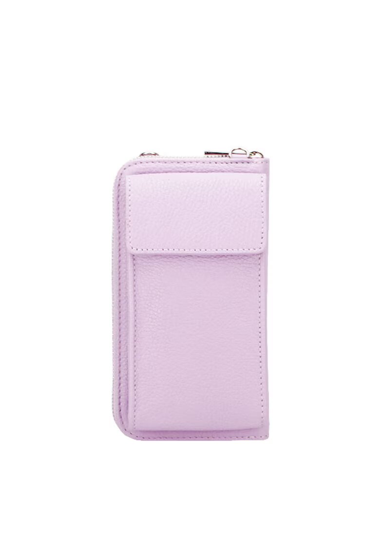 Made in Italy Portofel si port telefon din piele naturala 8971 07 Mov deschis 13350 - Mov deschis
