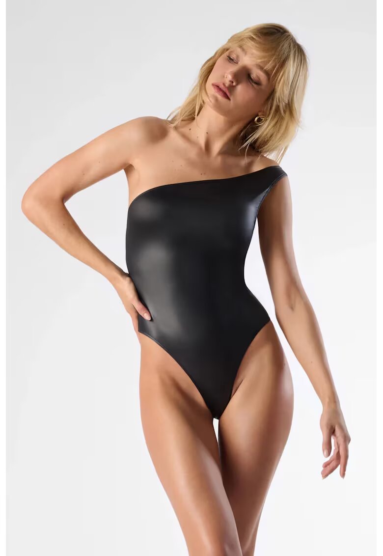 Maison Close Costum de baie întreg cu bretele subțiri - Negru