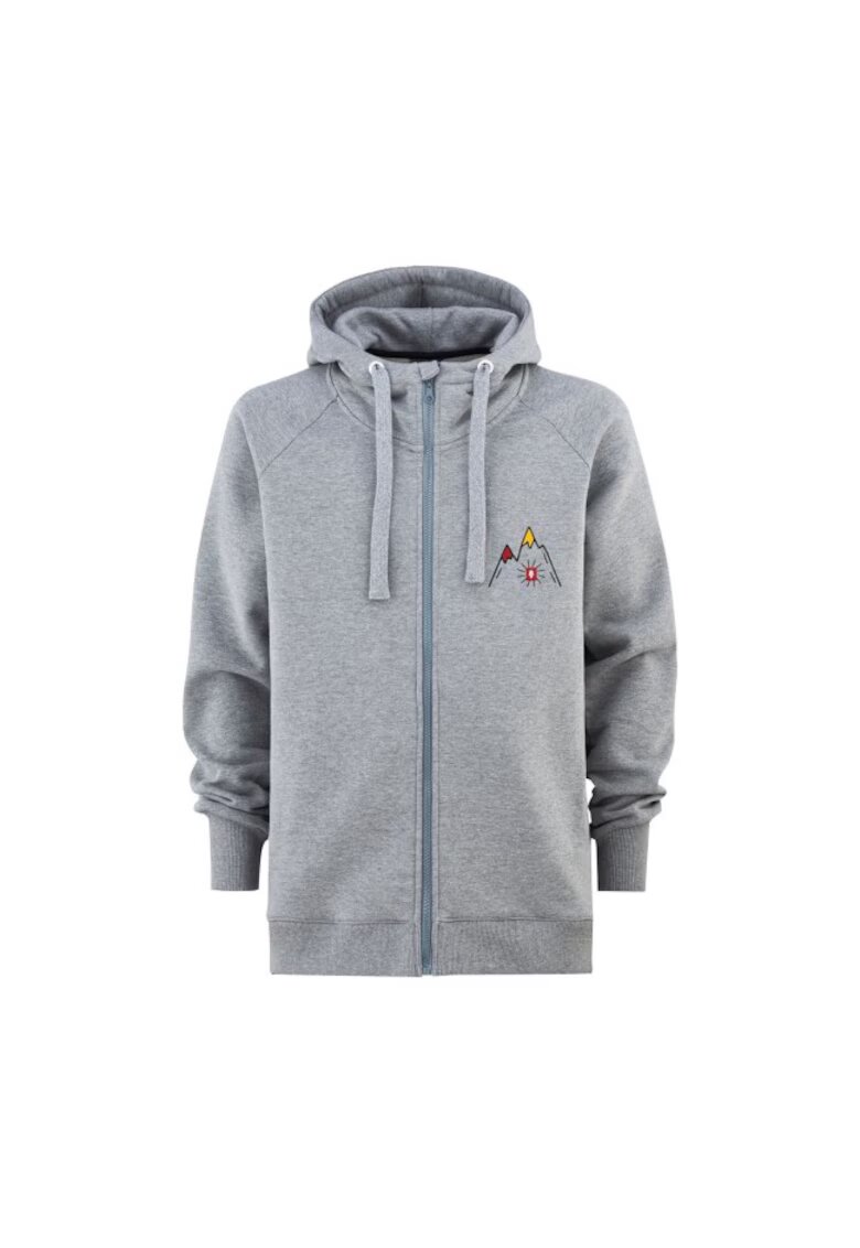 Majesty Hanorac Mountain Zipped Hoodie - Gri - Unisex -