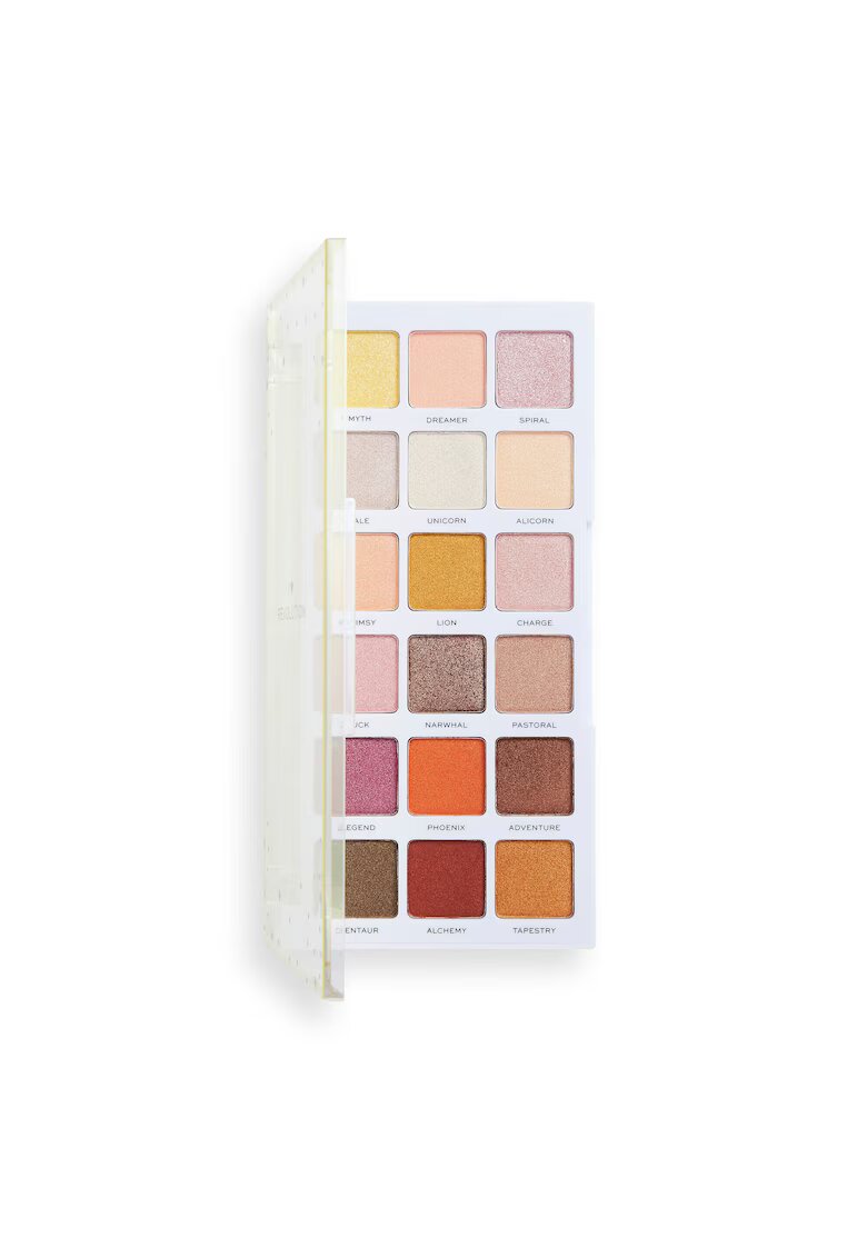 Makeup Revolution Paleta farduri pleoape I Heart Revolution - Unicorn Heart Glow - 18 nuante
