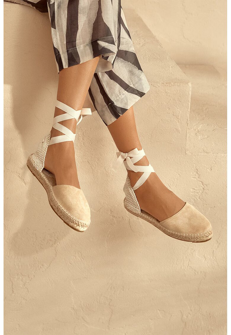 Manebi Espadrile cu barete infasurabile - Bej