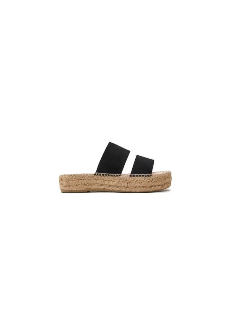 Manebi Espadrile dama 304058776 - Piele naturala - Negru - Negru