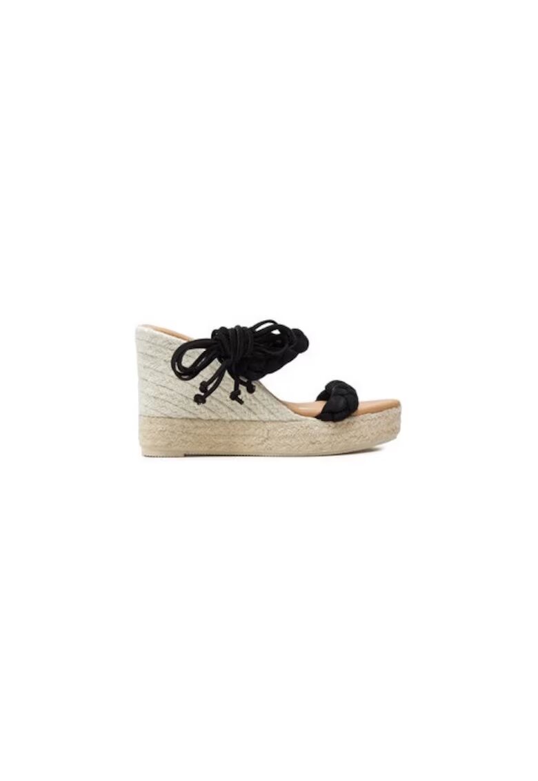 Manebi Espadrile dama 304059131 - Piele naturala - Negru - Negru
