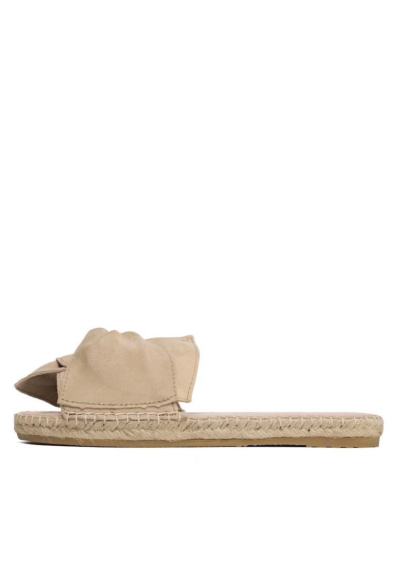 Manebi Espadrile dama SANDALS WITH KNOT M 1.1 - Piele naturala - Bej