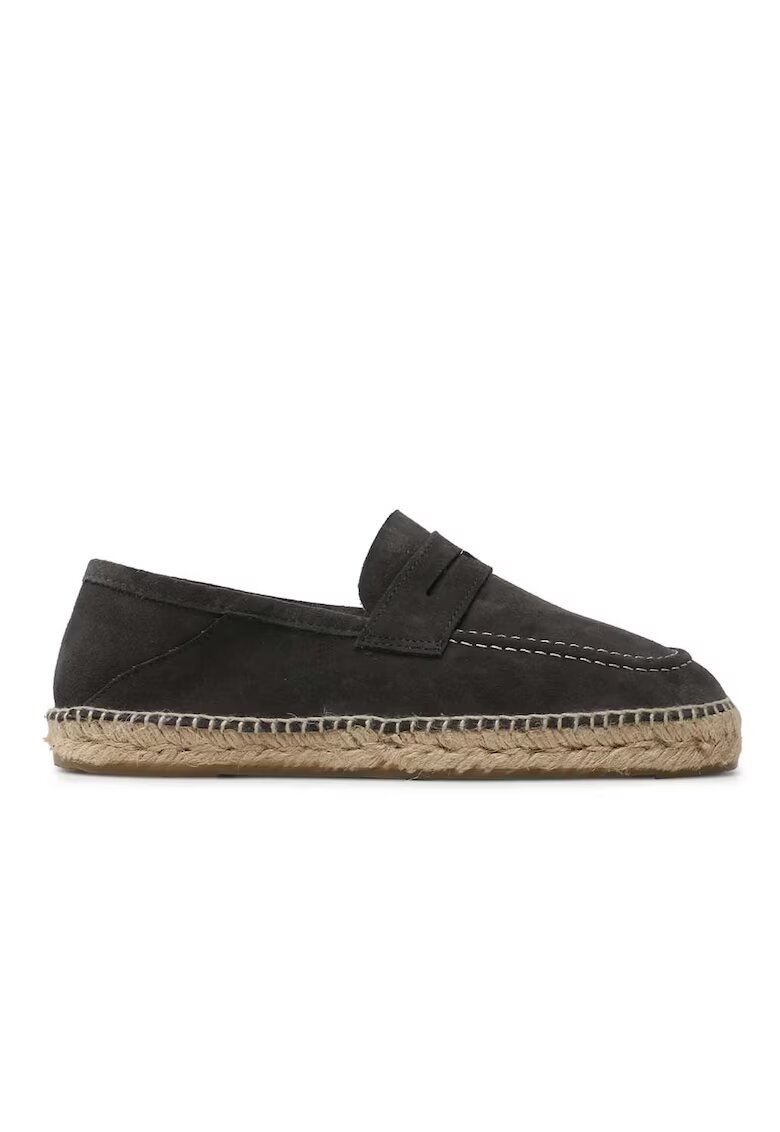 Manebi Espadrile - Piele intoarsa - Gri - Gri
