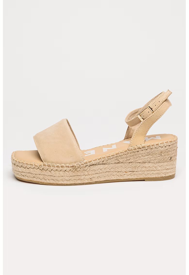Manebi Sandale-espadrile din piele intoarsa Hamptons - Bej